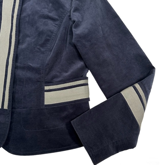 Sundance Velveteen Furlough Jacket Velvet Military Blazer Blue Womens 6 RARE - Picture 6 of 12